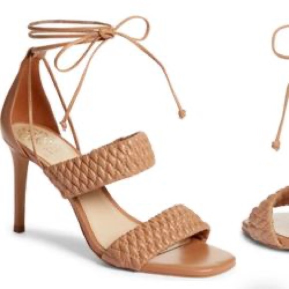 Vince Camuto strapped heeled sandal. Camel/brown. Size 7.5 - Picture 3 of 4